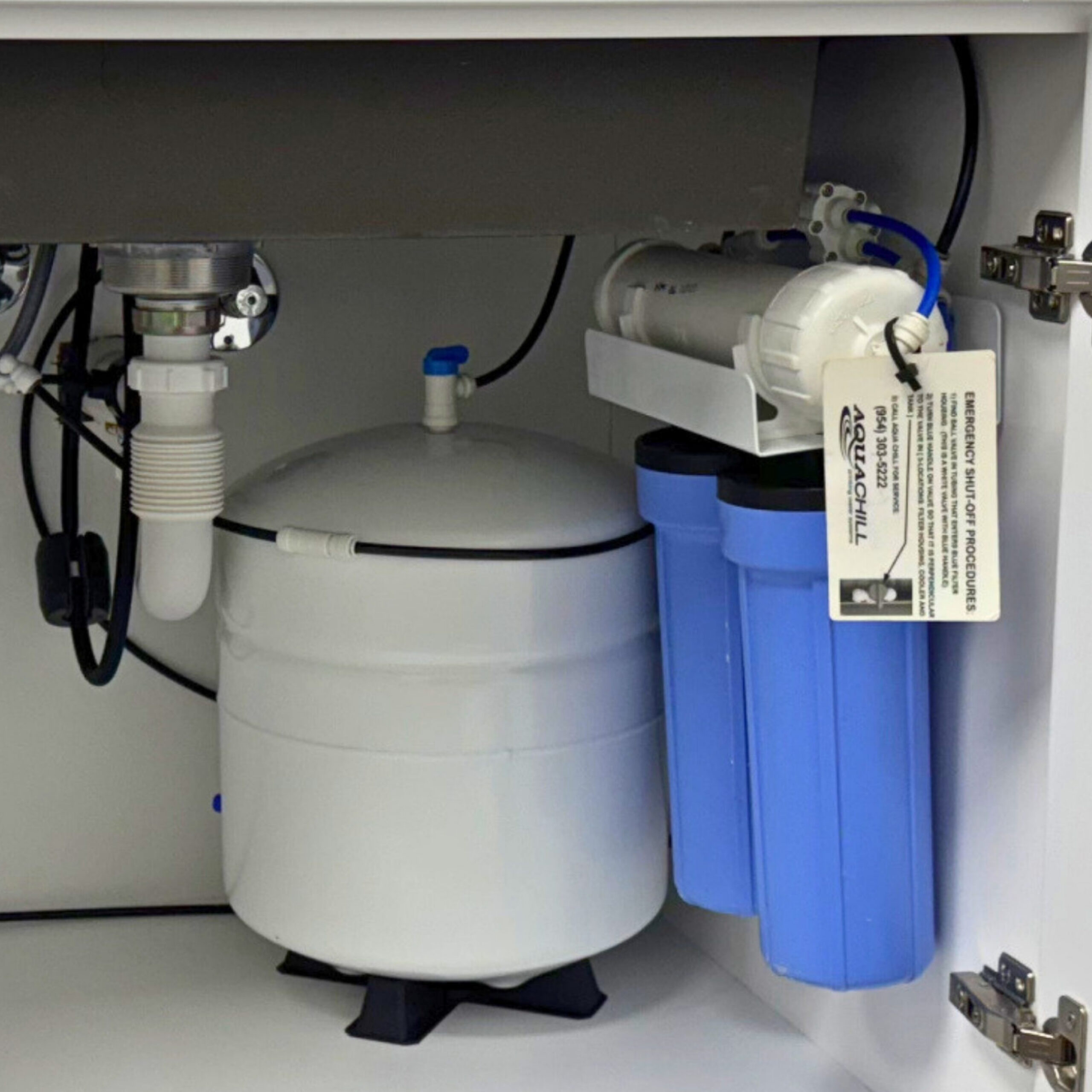 Reverse osmosis system connected to sink water line