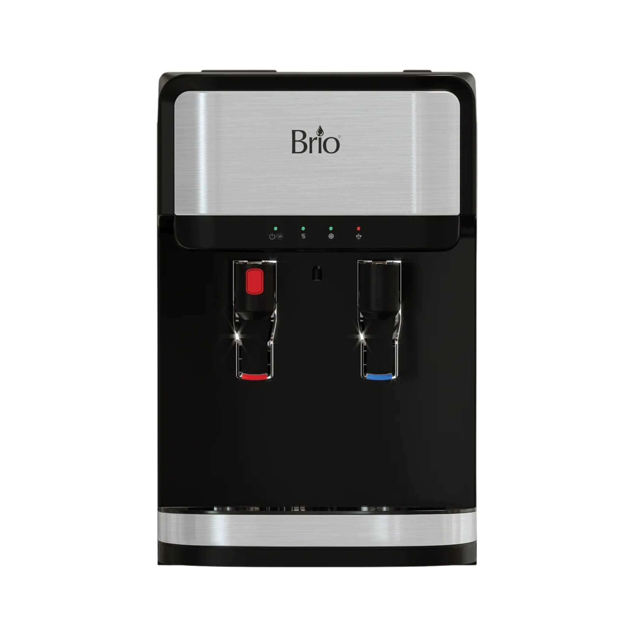 Brio countertop bottleless water cooler black and silver
