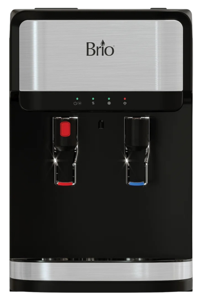 Black and silver countetop bottleless water cooler