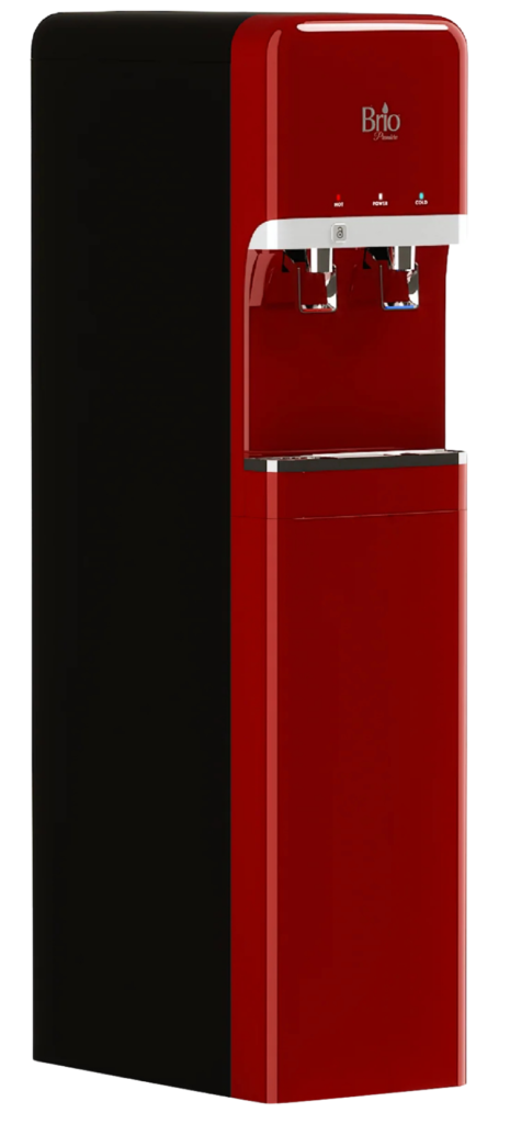 Red upright bottleless water cooler