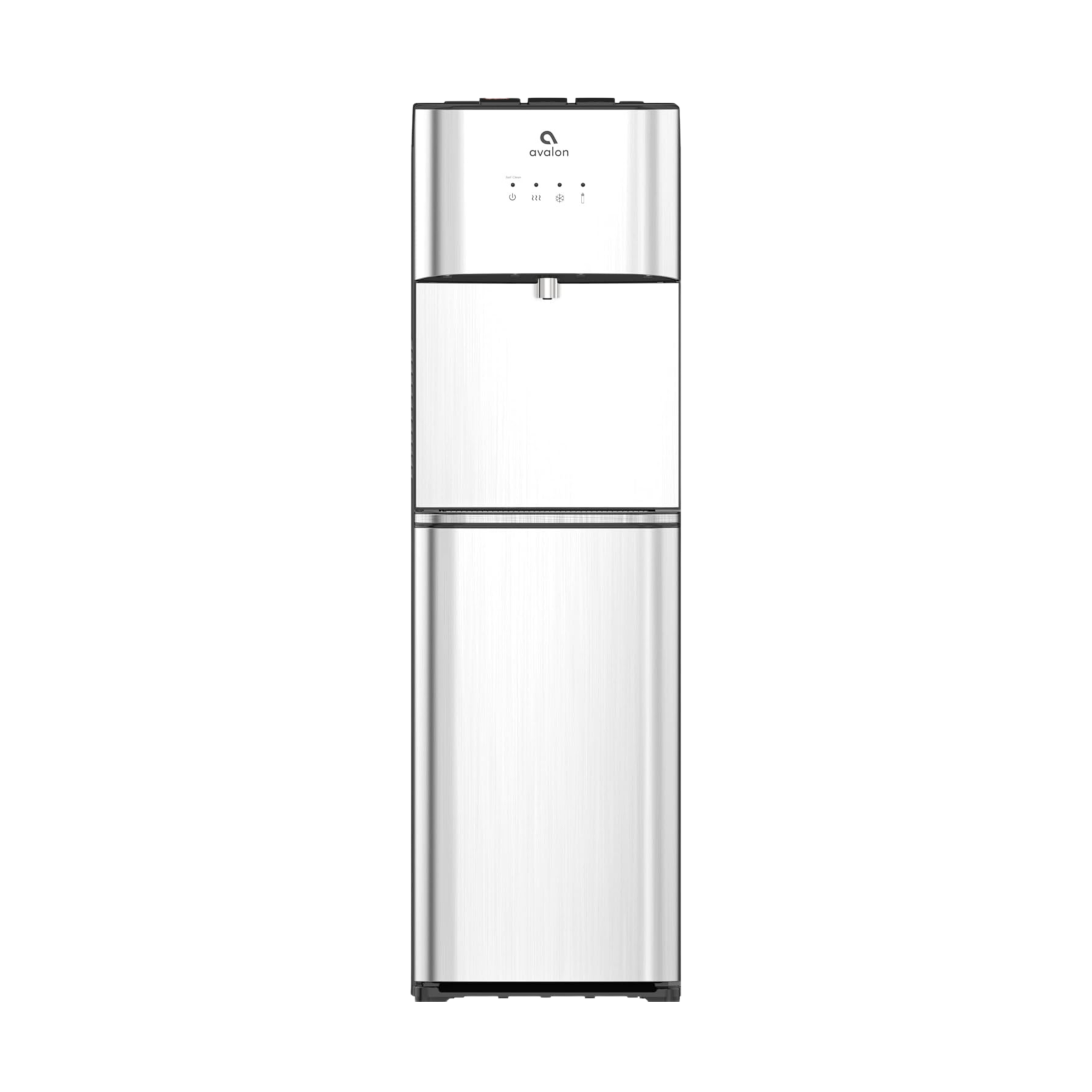 Silver upright bottleless water cooler