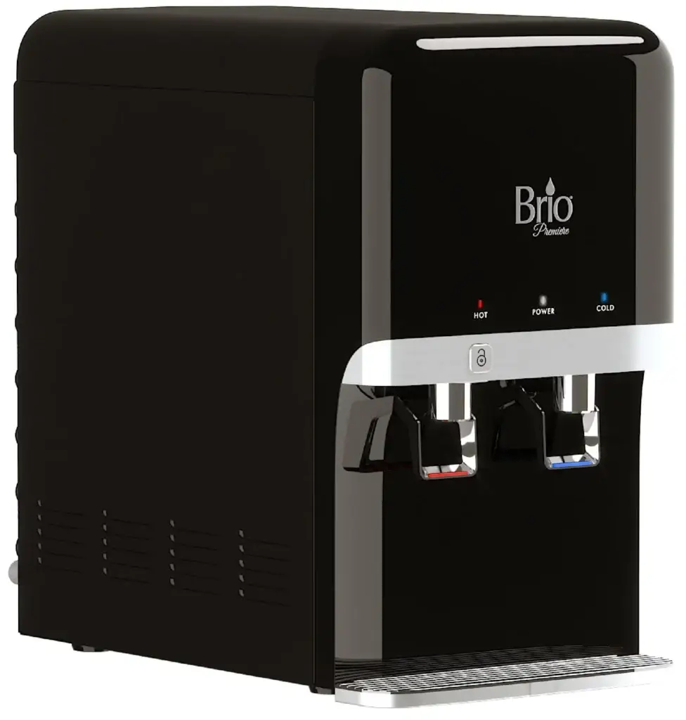 Black countertop water cooler brio